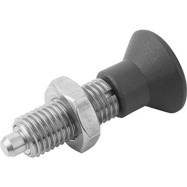 Indexing Plungers without collar, Style H, inch, Kipp, Mfr#: K0343.02308A6